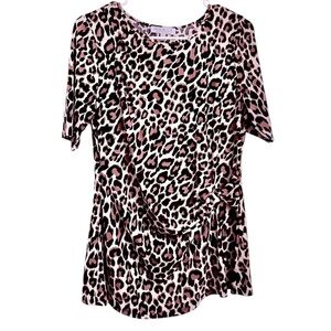Chaus Brown and Black Fitted Blouse